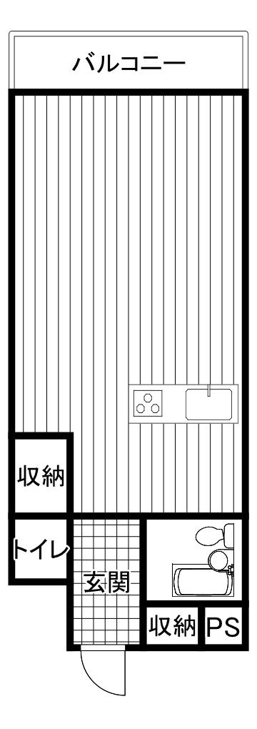 IVY FLAT(ワンルーム/3階)の間取り写真