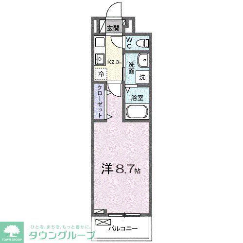 ヒカルサさいたま宮原(1K/3階)の間取り写真