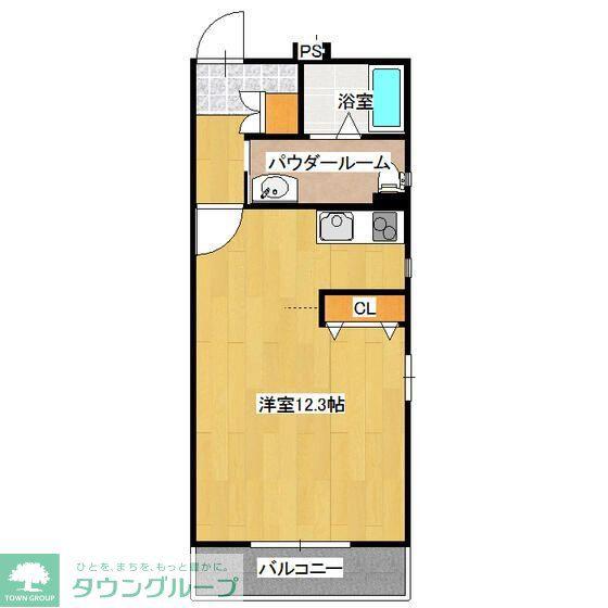 ガーデンコート(ワンルーム/2階)の間取り写真