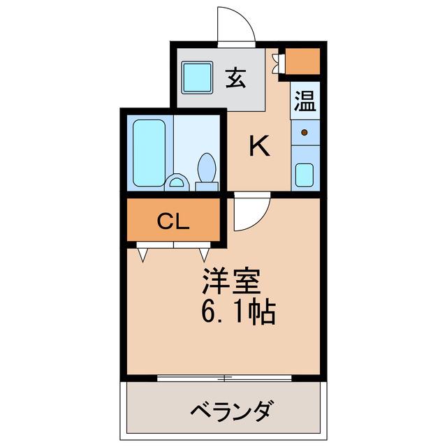ESハイツ(1K/3階)の間取り写真