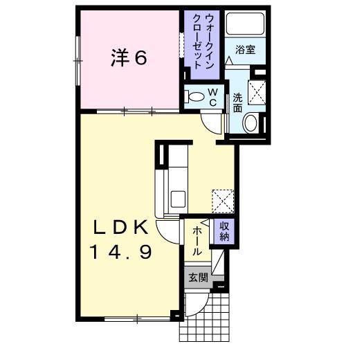 ダズハオスS.K(1LDK/1階)の間取り写真