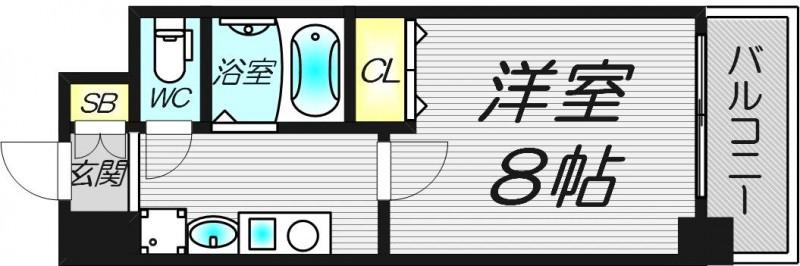 新梅田 プライム(1K/7階)の間取り写真
