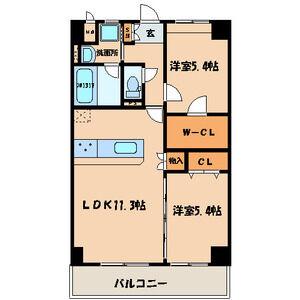 愛暮利伊フォーチュン北湊I(2LDK/9階)の間取り写真