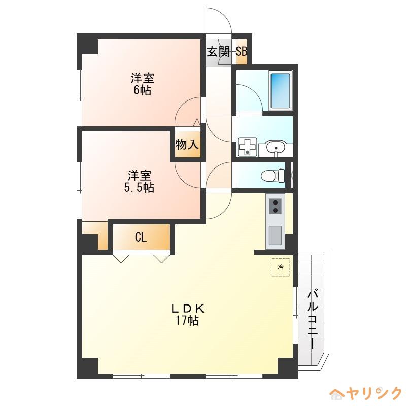 ファミール寿(2LDK/3階)の間取り写真