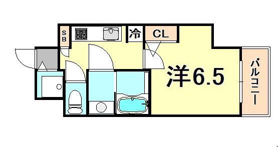 S-RESIDENCE神戸元町(1K/7階)の間取り写真