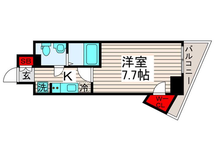 T-CASTLE NISHIARAI-EKIMAE(1K/8階)の間取り写真