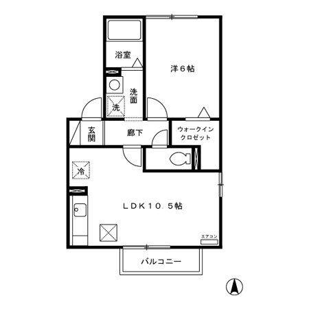 レピィナードII(1LDK/1階)の間取り写真