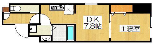 STANDZ京都駅西(1DK/2階)の間取り写真