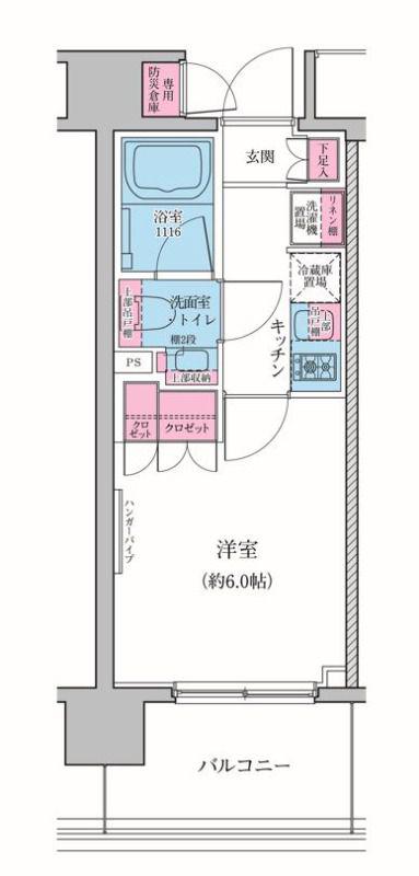レジディア品川シーサイド(1K/11階)の間取り写真