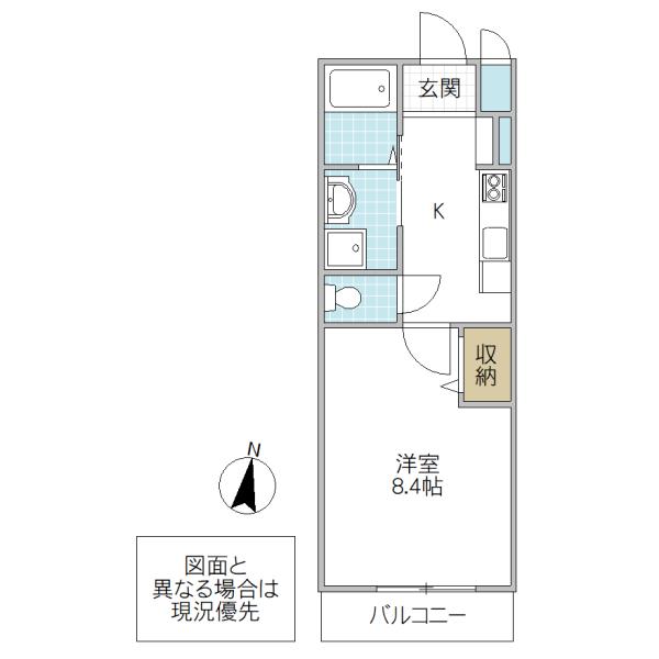 BLANCHE LEO(1K/2階)の間取り写真