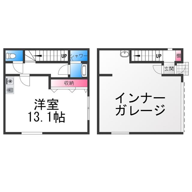 菱木GH(ワンルーム/1階)の間取り写真