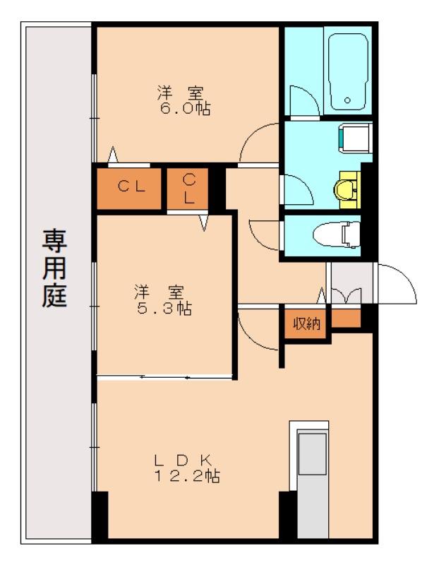 CHOUETTE(2LDK/1階)の間取り写真