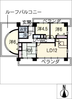ヴァンヴェール長久手(4LDK/3階)の間取り写真