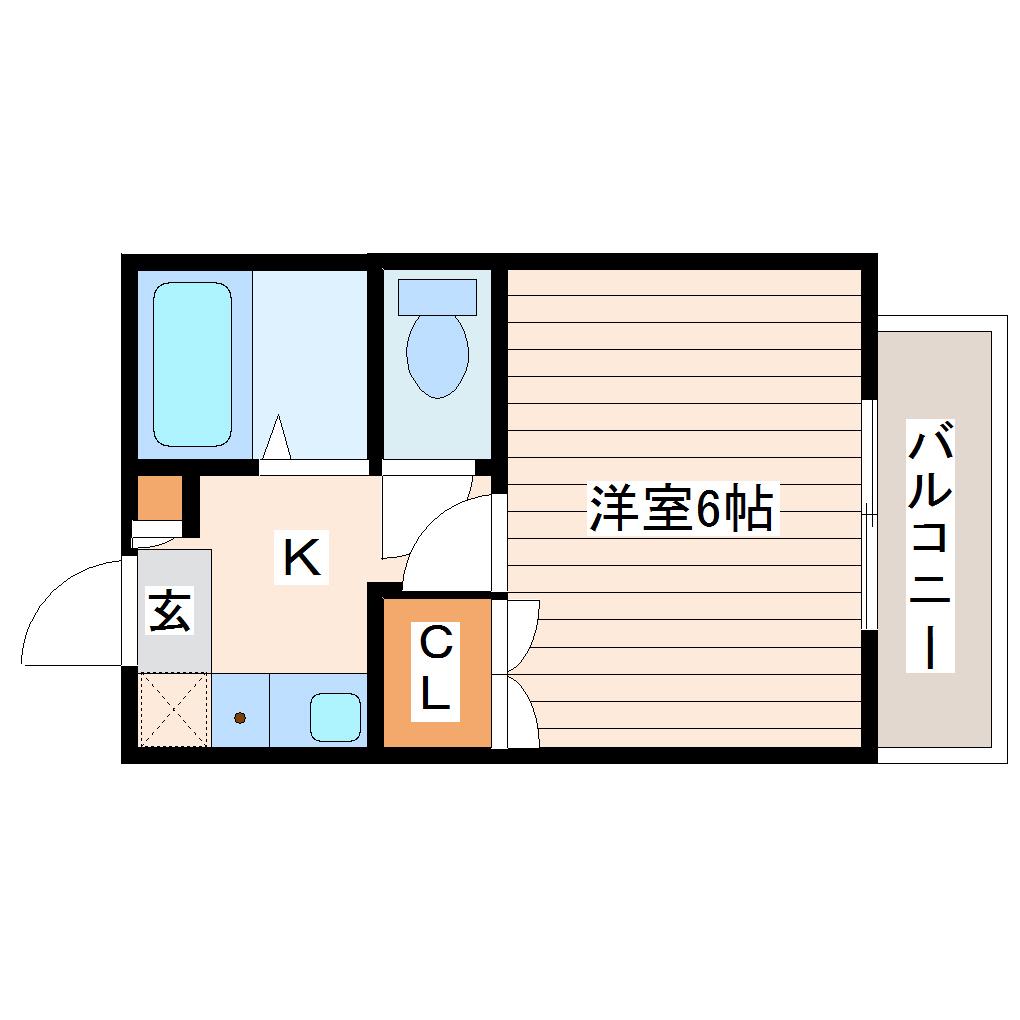 コーディアルハウス一本杉町(1K/3階)の間取り写真