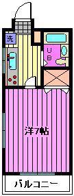 パーシモンハイツ(1K/2階)の間取り写真