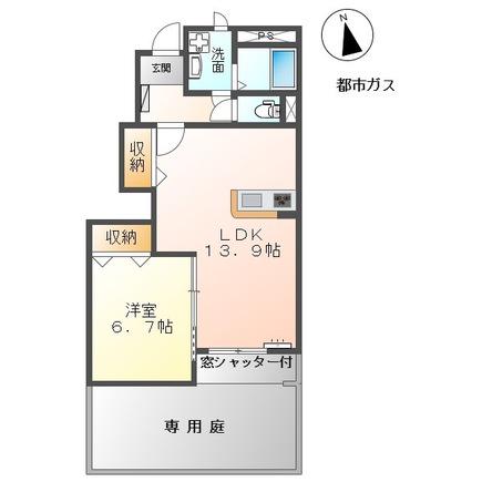 カーサ・ドマーニ・ヒロ(1LDK/1階)の間取り写真