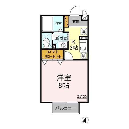 シャルマン(1K/2階)の間取り写真