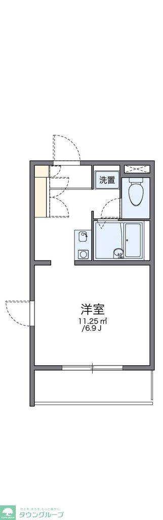 レオパレスシェル都(1K/2階)の間取り写真
