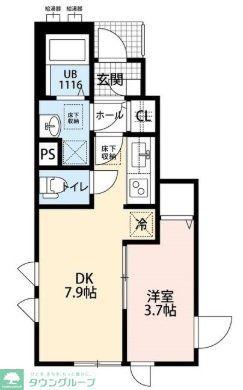 アムール CLEF 3(1DK/1階)の間取り写真