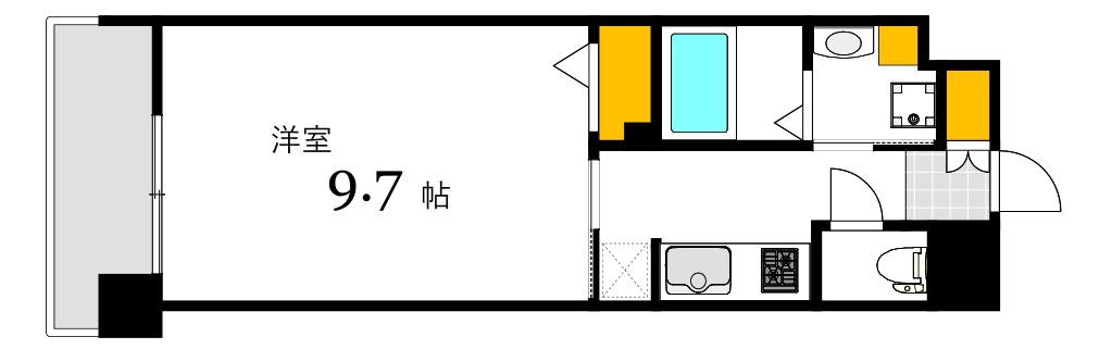 LASANTE観音本町(1K/2階)の間取り写真