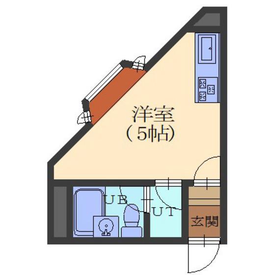 わか勝ビルNO16(ワンルーム/4階)の間取り写真