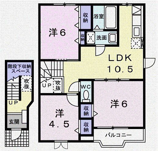 ヴィレッジ・ジュークC(3LDK/2階)の間取り写真