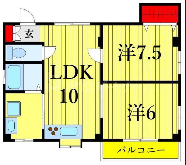 武田ハイツ(2LDK/1階)の間取り写真