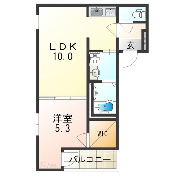 フジパレス杉本町駅西V番館(1LDK/2階)の間取り写真