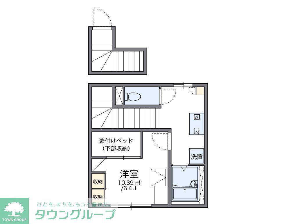 レオパレス川名駒方(1K/2階)の間取り写真
