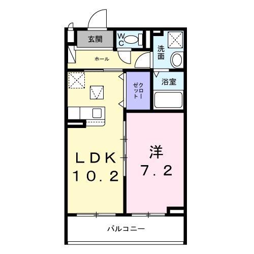 フラッフィ(1LDK/1階)の間取り写真