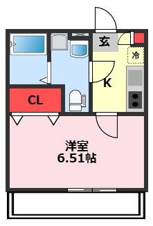 MQUARTO柏II(1K/2階)の間取り写真
