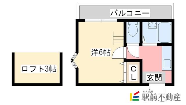 スターハウス(1K/2階)の間取り写真