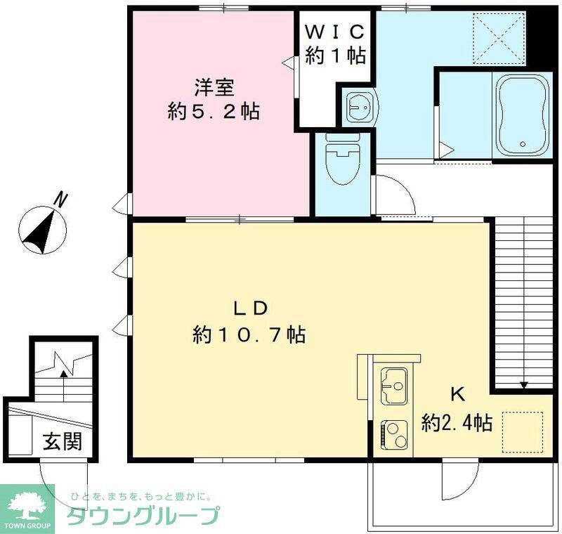 エミール上馬(1LDK/2階)の間取り写真