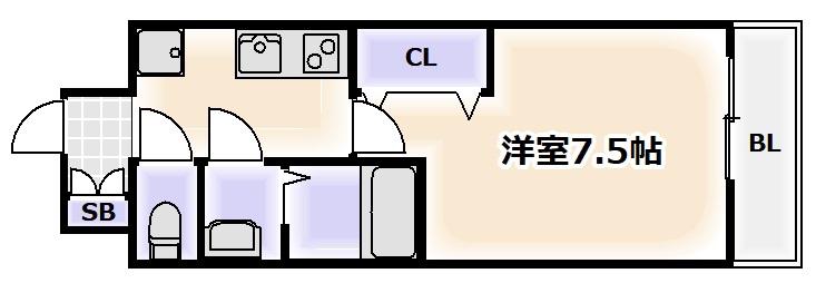 LUXE我孫子(1K/13階)の間取り写真