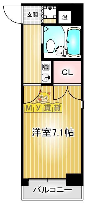 キャピタル上前津(1K/2階)の間取り写真