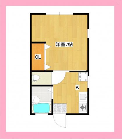 大栄ハイツ(1K/1階)の間取り写真