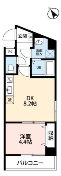 ヒルズ要町(1DK/5階)の間取り写真