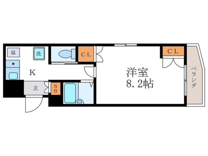BLANC NEIGE四条大宮(1K/9階)の間取り写真