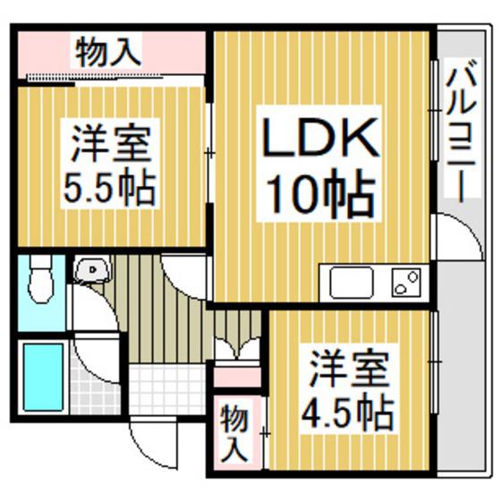 コーポNYC(2LDK/1階)の間取り写真