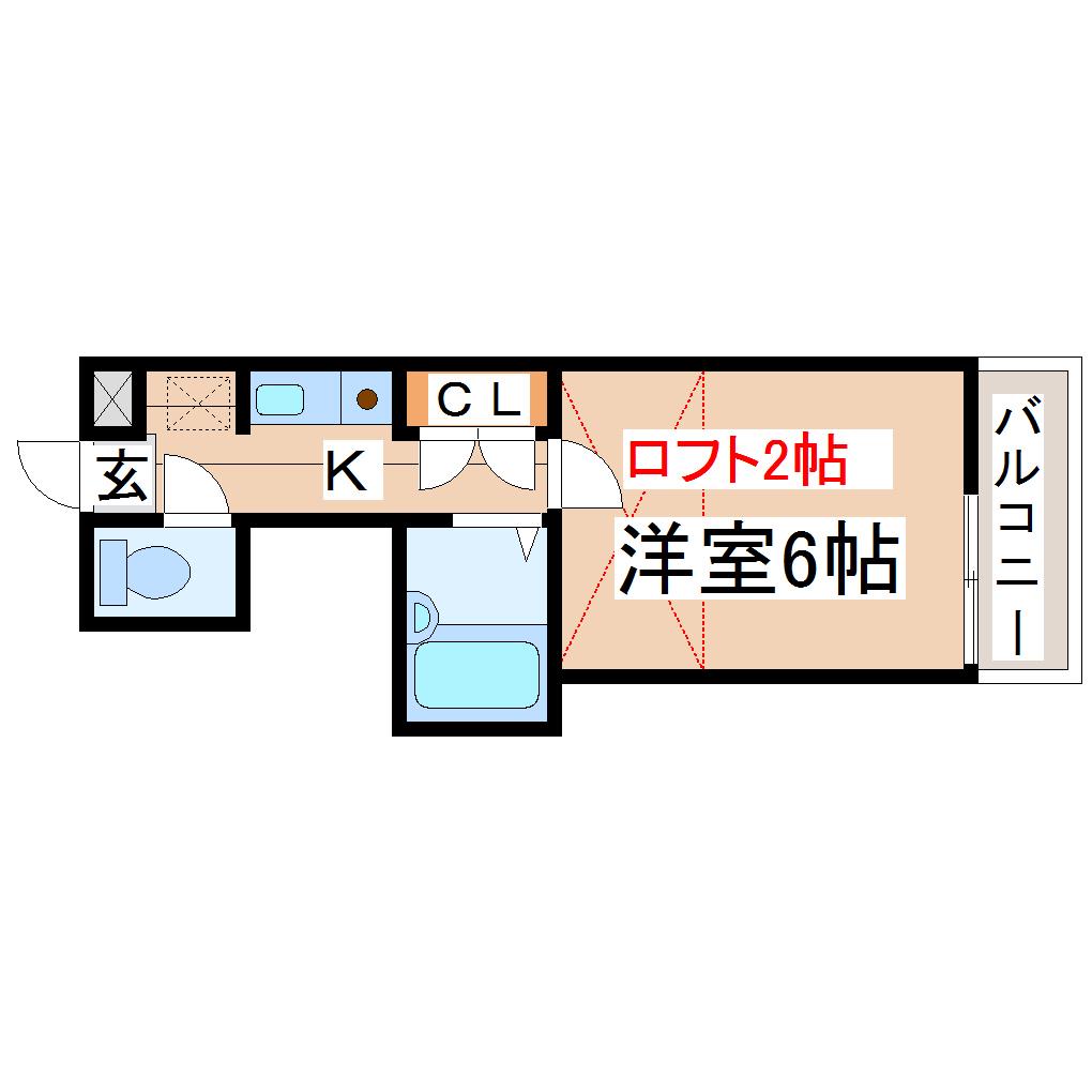 パレス苦竹(1K/1階)の間取り写真