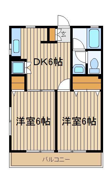 リブレ高野台(2DK/1階)の間取り写真