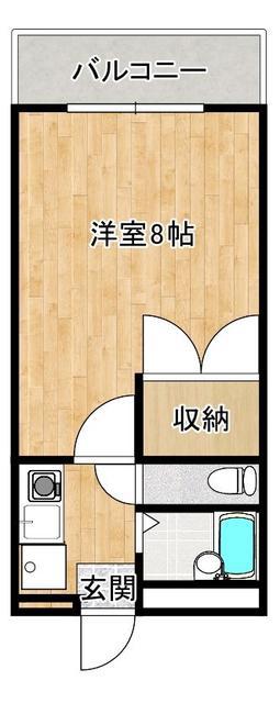 周船寺南アパート(1K/1階)の間取り写真