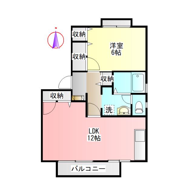 アネックス 楓(1LDK/1階)の間取り写真