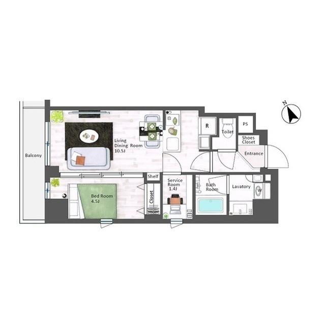 AIFLAT代々木上原 アイフラット代々木上原(1SLDK/8階)の間取り写真