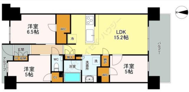 プラウド海老名(3LDK/14階)の間取り写真