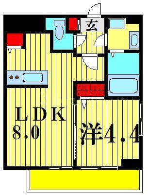 VERDE北松戸(1LDK/2階)の間取り写真