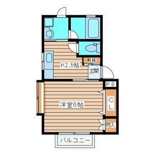 コーポストリーム(1K/1階)の間取り写真