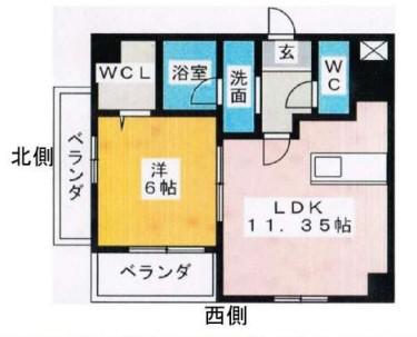 レガーロ掛川(1LDK/4階)の間取り写真