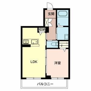 アラヤガーデン(1LDK/1階)の間取り写真