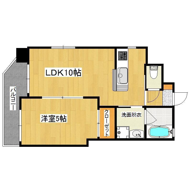 アルシオネ荒田(1LDK/8階)の間取り写真